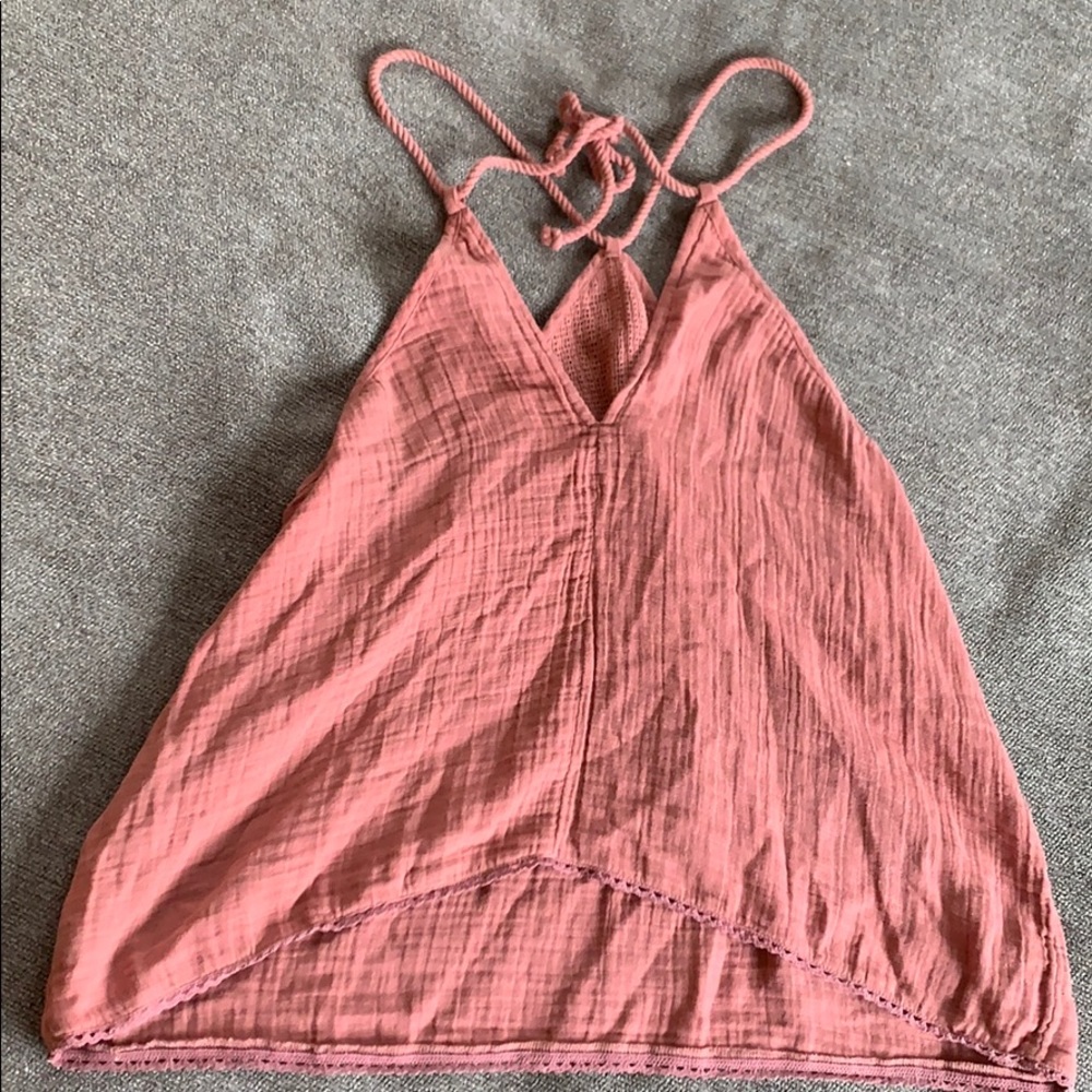 Rusty pink- orange halter top